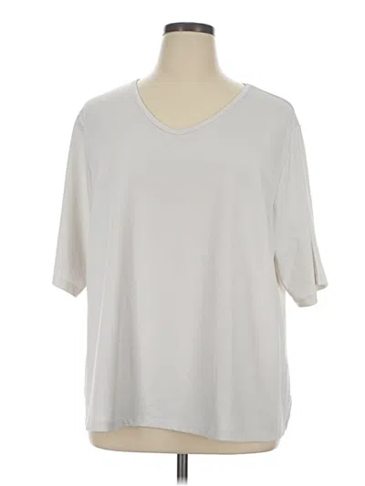 Pre-owned Susan Graver Short Sleeve T-shirt In Ivory