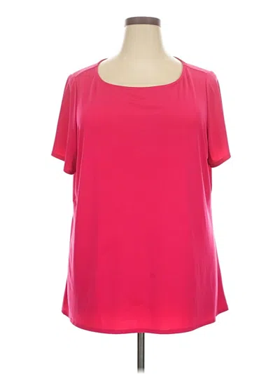 Pre-owned Susan Graver Short Sleeve T-shirt In Pink