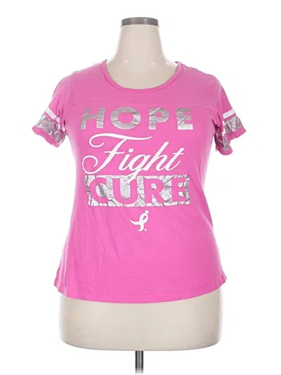 Pre-owned Susan Graver Short Sleeve T-shirt In Pink