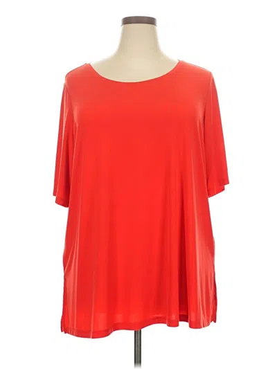 Pre-owned Susan Graver Short Sleeve T-shirt In Red