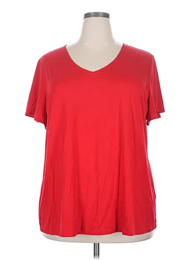 Pre-owned Susan Graver Short Sleeve T-shirt In Red