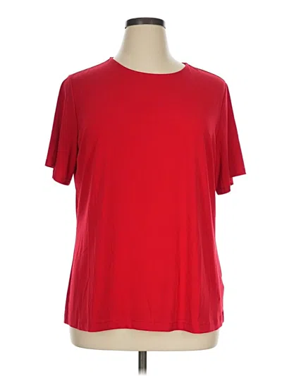 Pre-owned Susan Graver Short Sleeve T-shirt In Red