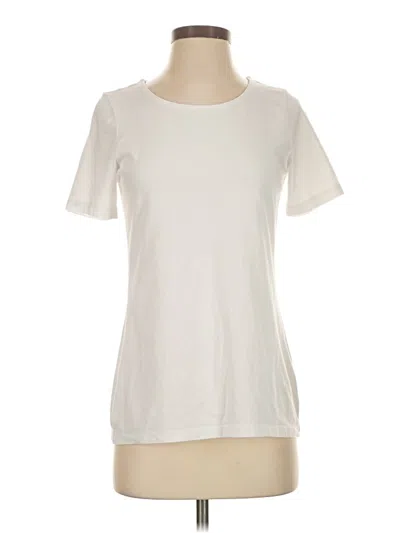 Pre-owned Susan Graver Short Sleeve T-shirt In White