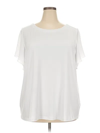 Pre-owned Susan Graver Short Sleeve T-shirt In White