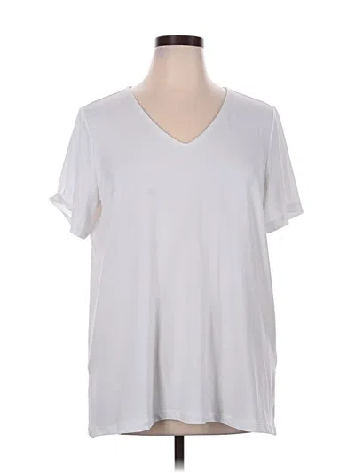 Pre-owned Susan Graver Short Sleeve T-shirt In White