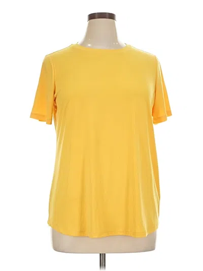 Pre-owned Susan Graver Short Sleeve T-shirt In Yellow