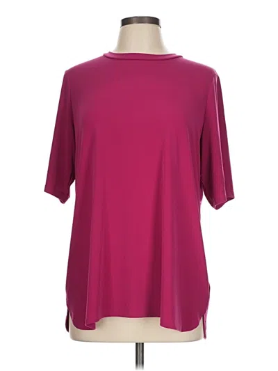 Pre-owned Susan Graver Short Sleeve Turtleneck In Burgundy