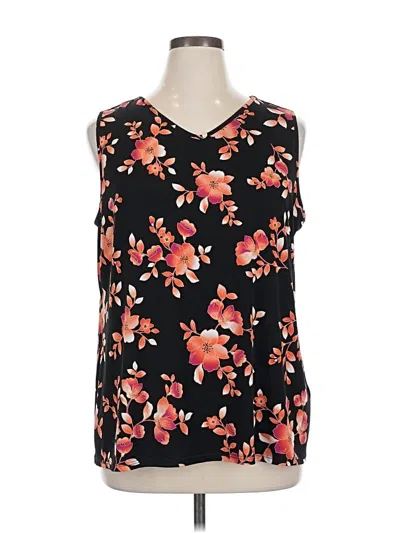 Pre-owned Susan Graver Sleeveless Blouse In Black