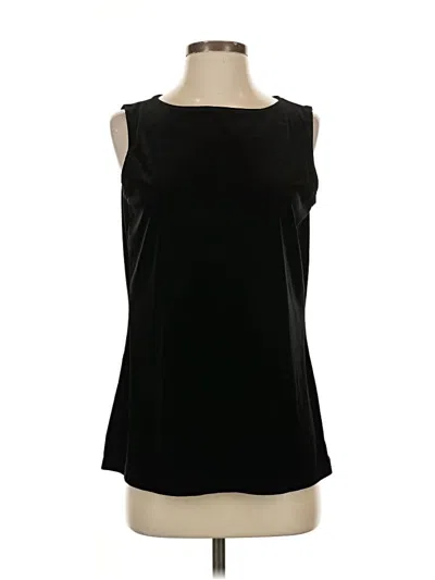 Pre-owned Susan Graver Sleeveless Blouse In Black