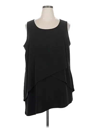 Pre-owned Susan Graver Sleeveless Blouse In Black