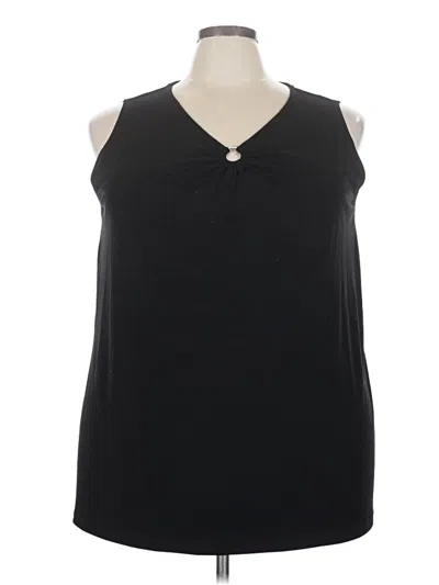 Pre-owned Susan Graver Sleeveless Blouse In Black