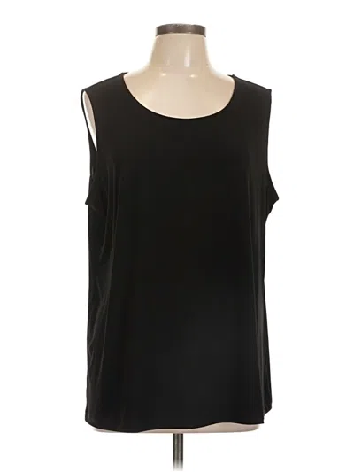 Pre-owned Susan Graver Sleeveless Blouse In Black