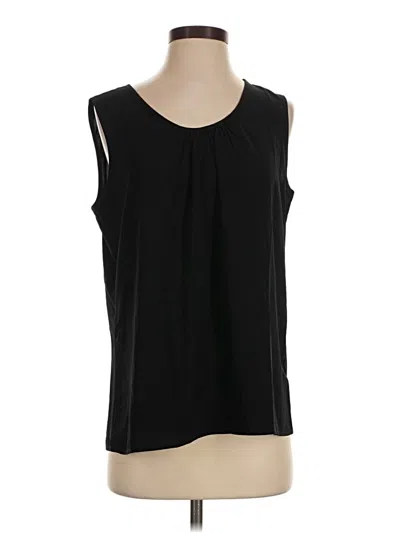 Pre-owned Susan Graver Sleeveless Blouse In Black