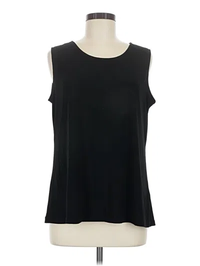 Pre-owned Susan Graver Sleeveless Blouse In Black