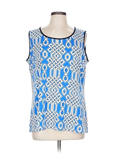 Pre-owned Susan Graver Sleeveless Blouse In Blue