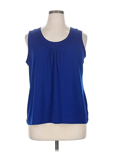 Pre-owned Susan Graver Sleeveless Blouse In Blue