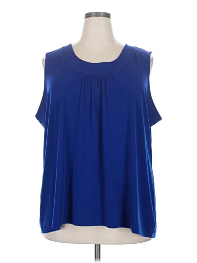 Pre-owned Susan Graver Sleeveless Blouse In Blue