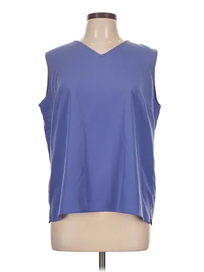 Pre-owned Susan Graver Sleeveless Blouse In Blue