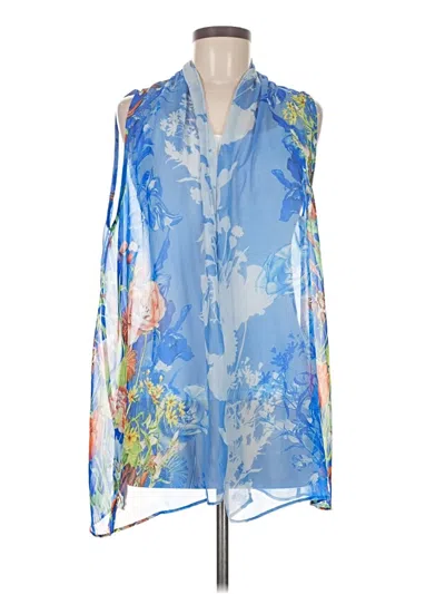 Pre-owned Susan Graver Sleeveless Blouse In Blue
