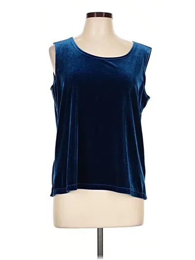 Pre-owned Susan Graver Sleeveless Blouse In Blue