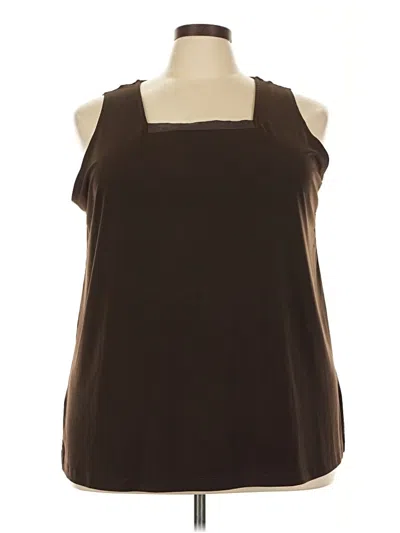 Pre-owned Susan Graver Sleeveless Blouse In Brown