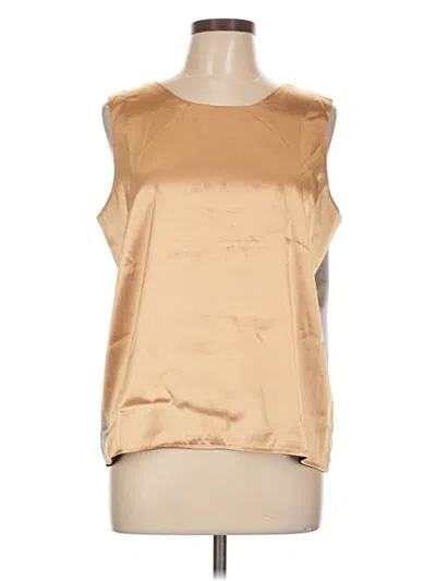 Pre-owned Susan Graver Sleeveless Blouse In Gold