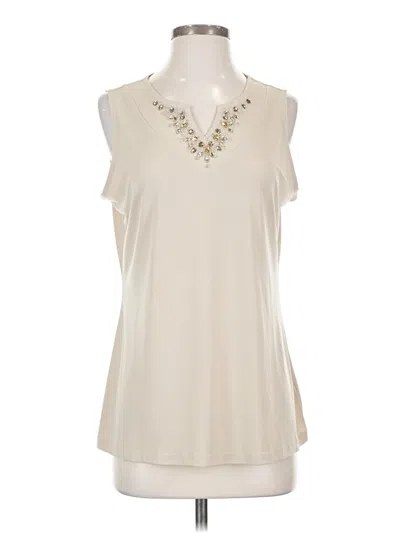Pre-owned Susan Graver Sleeveless Blouse In Ivory