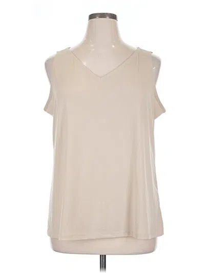 Pre-owned Susan Graver Sleeveless Blouse In Ivory