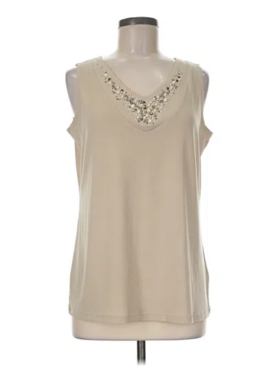 Pre-owned Susan Graver Sleeveless Blouse In Ivory