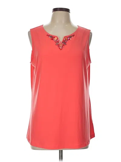 Pre-owned Susan Graver Sleeveless Blouse In Orange