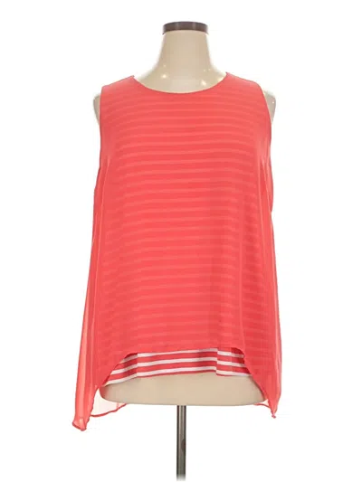 Pre-owned Susan Graver Sleeveless Blouse In Orange