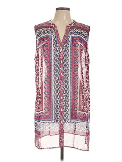 Pre-owned Susan Graver Sleeveless Blouse In Pink