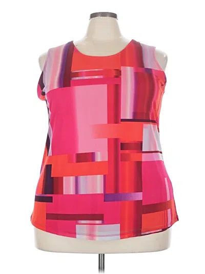 Pre-owned Susan Graver Sleeveless Blouse In Pink