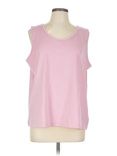 Pre-owned Susan Graver Sleeveless Blouse In Pink