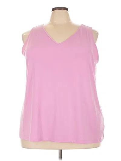Pre-owned Susan Graver Sleeveless Blouse In Pink