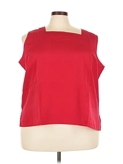 Pre-owned Susan Graver Sleeveless Blouse In Red
