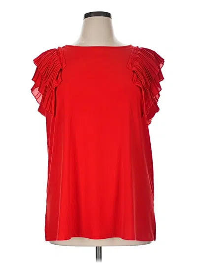Pre-owned Susan Graver Sleeveless Blouse In Red