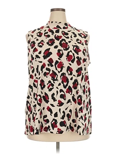 Pre-owned Susan Graver Sleeveless Blouse In White