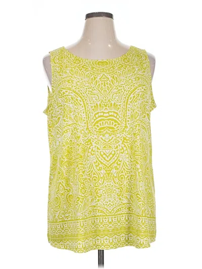 Pre-owned Susan Graver Sleeveless Blouse In Yellow