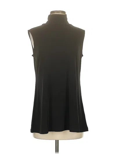 Pre-owned Susan Graver Sleeveless T-shirt In Black