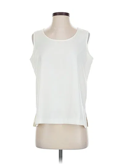 Pre-owned Susan Graver Sleeveless T-shirt In White