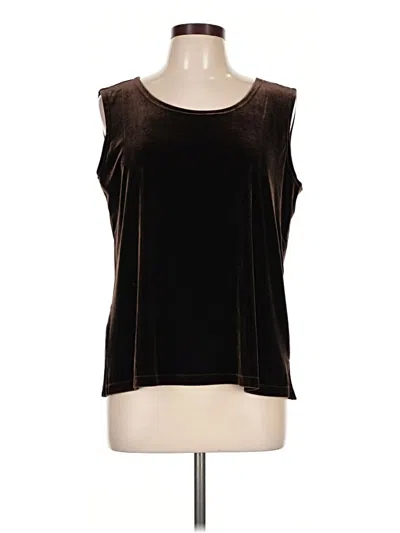 Pre-owned Susan Graver Sleeveless Top Black Scoop Neck Tops
