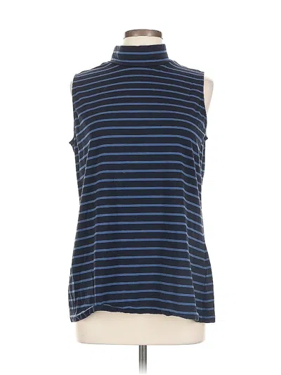 Pre-owned Susan Graver Sleeveless Top Blue Halter Neckline Tops