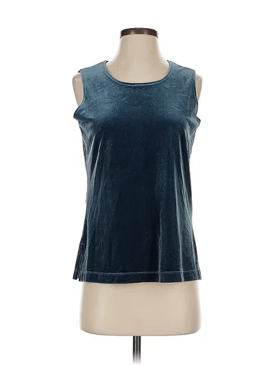 Pre-owned Susan Graver Sleeveless Top Blue Scoop Neck Tops