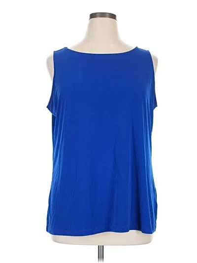Pre-owned Susan Graver Sleeveless Top Blue Scoop Neck Tops