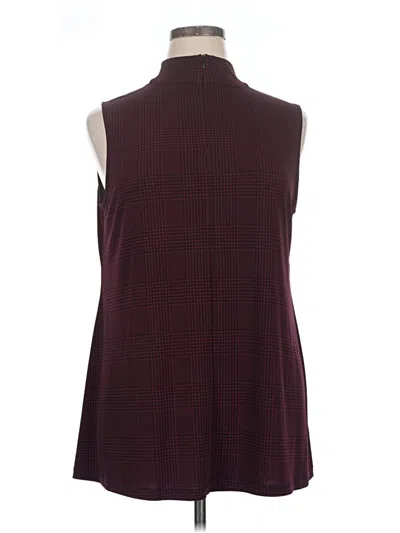 Pre-owned Susan Graver Sleeveless Top Burgundy Halter Neckline Tops