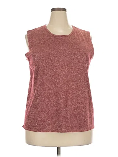 Pre-owned Susan Graver Sleeveless Top Burgundy Scoop Neck Tops