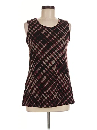 Pre-owned Susan Graver Sleeveless Top Burgundy Square Neckline Tops