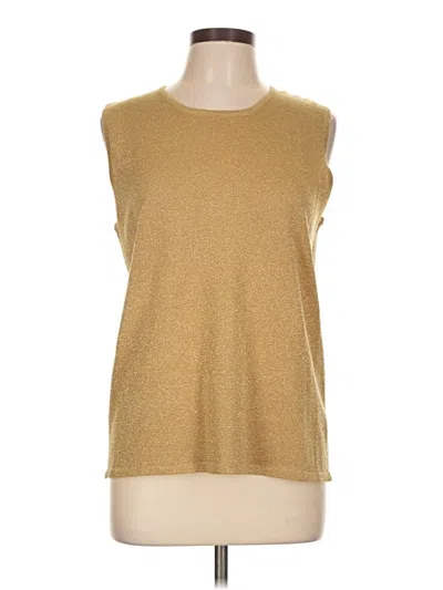 Pre-owned Susan Graver Sleeveless Top Gold Boatneck Tops