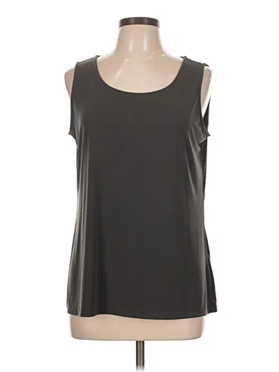 Pre-owned Susan Graver Sleeveless Top Gray Scoop Neck Tops